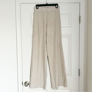 Theory Wide Leg Linen Blend Trousers